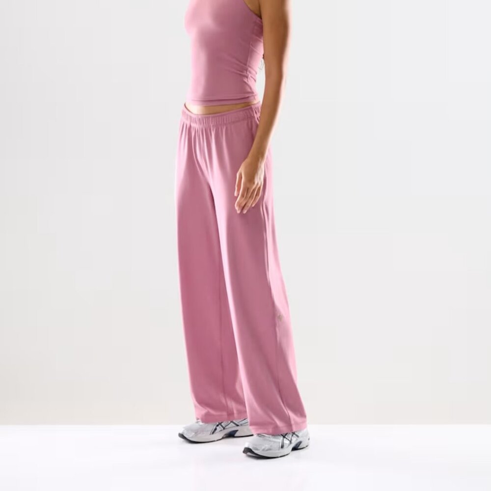 Aritzia Pink Wide-Leg Track Pants